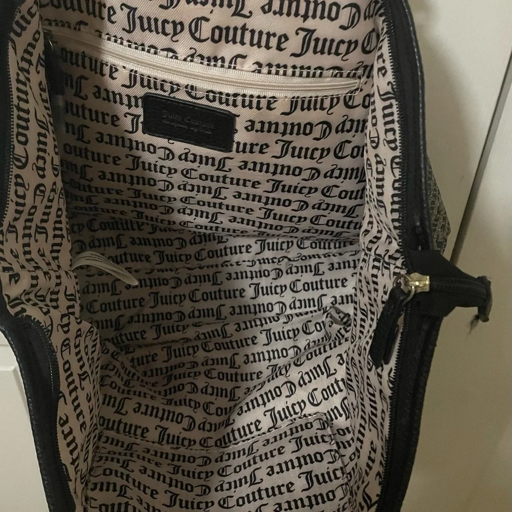Juicy Couture Monogrammed Black and Gray Tote - Picture 5 of 6